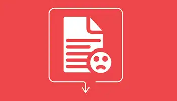 document with an unhappy face