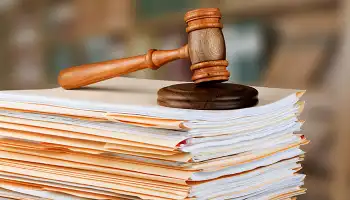 gavel on top of a stack of documents
