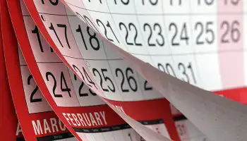 pages of a wall calendar