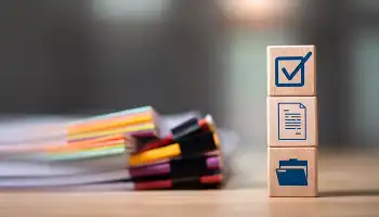 stack of documents on a table