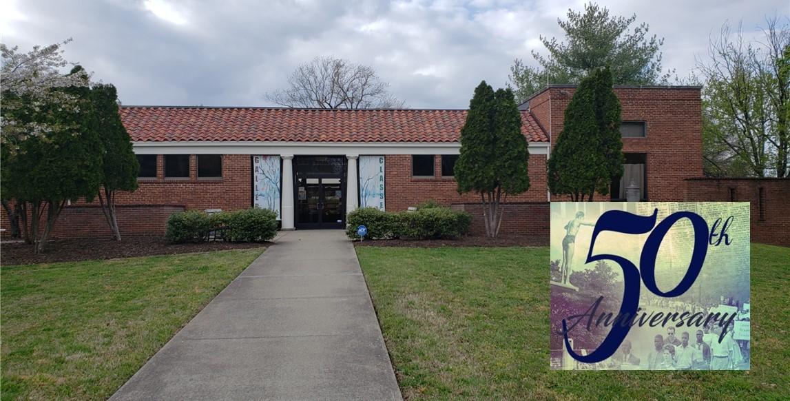 picture of Centennial Art Center with 50th Anniversary text on top