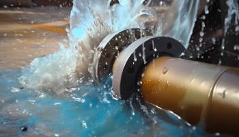 water bursting out of a pipe