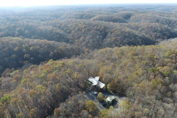 aerial shot of Beaman Park Nature Center