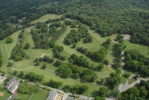 Aerial photo of Percy Warner golf course