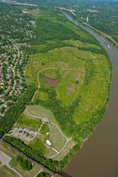 Aerial photo of Shelby Bottoms Greenway