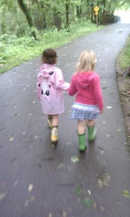 2 Little Girls Walking