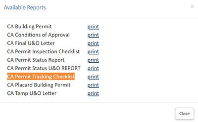 Visual representation of a permit search return in ePermits
