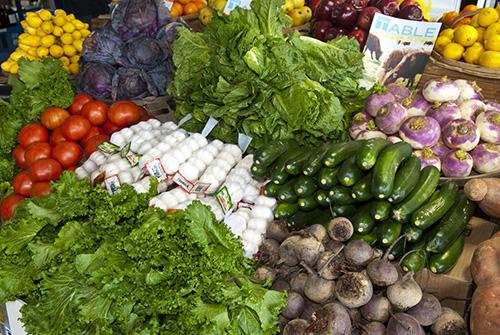 photo of fresh vegetables at the Nashville Farmers Market