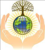 two hands holding the earth
