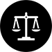 Black and white image of balances scales