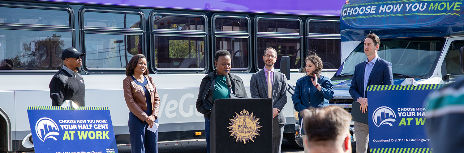 Mayor O'Connell at a press conference for Choose How You Move