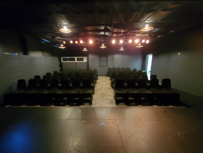 a view of the black box theater from the stage