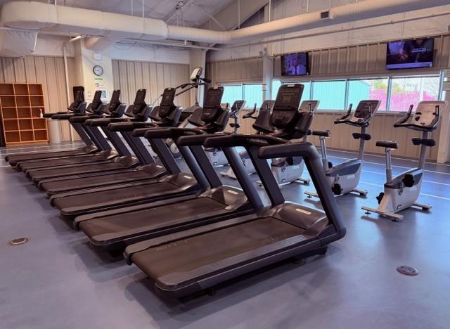 Centennial Sportsplex treadmills and upright bikes. 