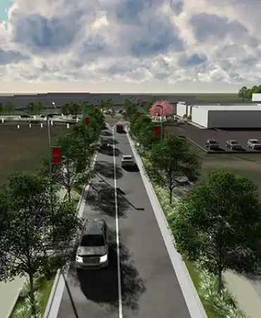 Project location at Station Boulevard. Looking north on Station Boulevard. Old Hickory Boulevard runs east and west.
