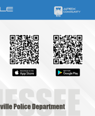 MNPD App examples - icon, QR codes for download, and phone displaying app