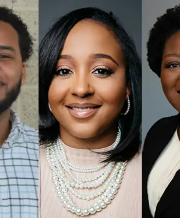 photos of Dr. Robert N. Wallace, Jr., La’Kishia Harris, and Pearl Amanfu