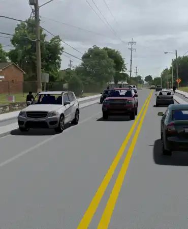 Proposed design on South 5th Street between Shelby Avenue and Woodland Street