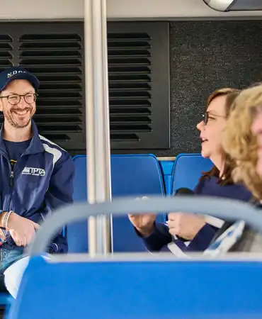 Mayor Riding Public Transportation