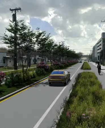 Proposed design on S 5th St between Woodland St and Shelby Ave