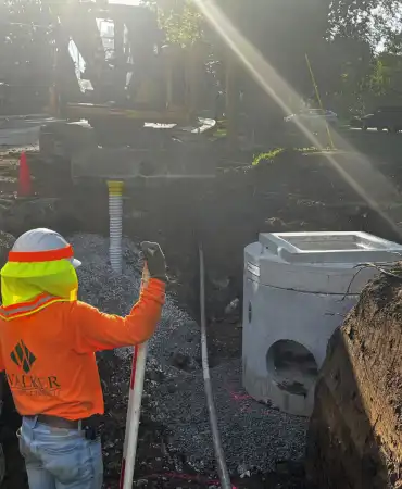 Area drain install at the northwest corner of Estes Road and Hobbs Road