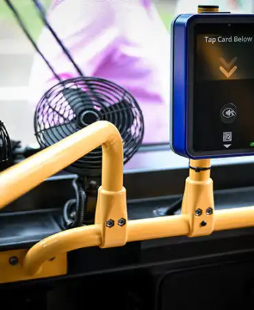 Photo of a card reader inside a WeGo bus